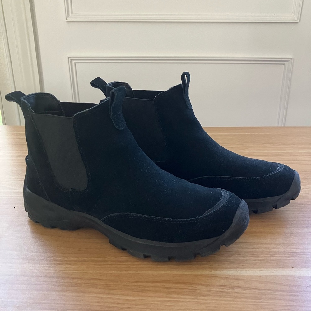 Lands' End Men’s Black Suede Chelsea Boots Size 8 | Outdoors - School